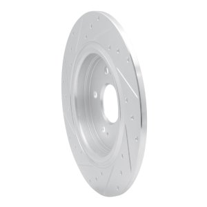 Honda Odyssey Brake Rotor (1) - Rear Right - R1 Concepts - Drilled & Slotted - Silver - `18-`25